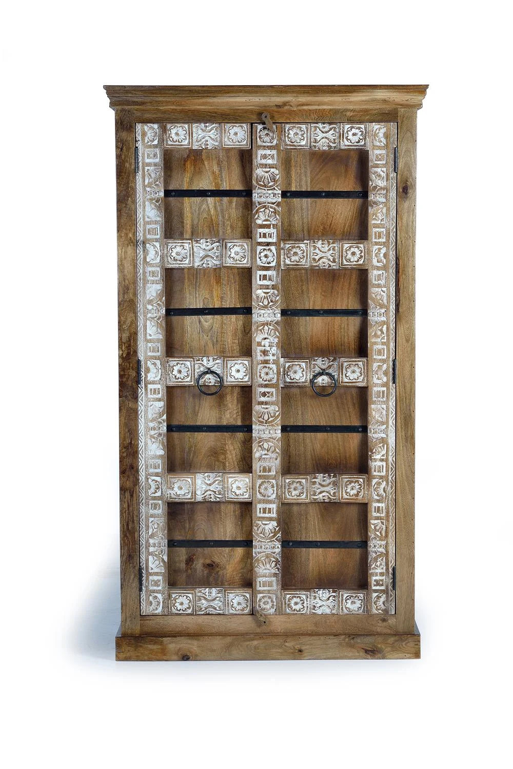 Giner and Colomer - Mango Wood 2-Door Cabinet With Interior Shelves