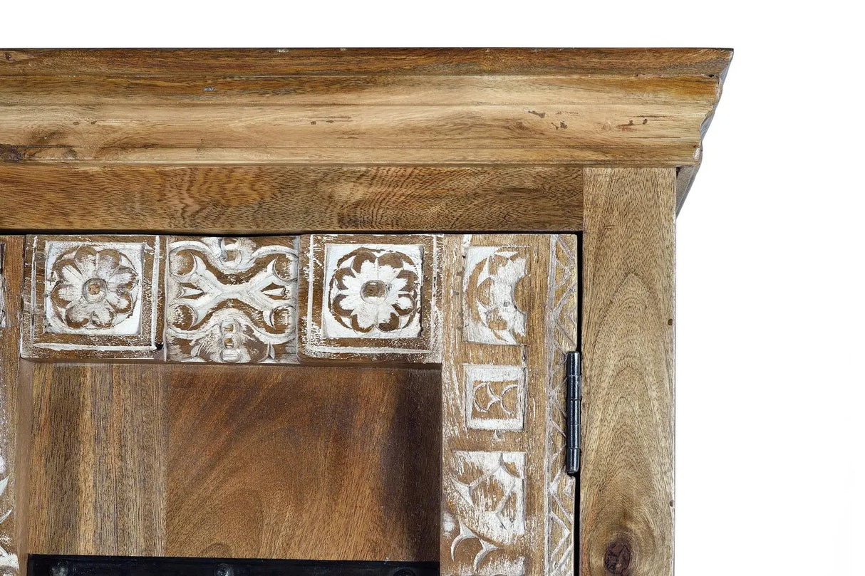 Giner and Colomer - Mango Wood 2-Door Cabinet With Interior Shelves