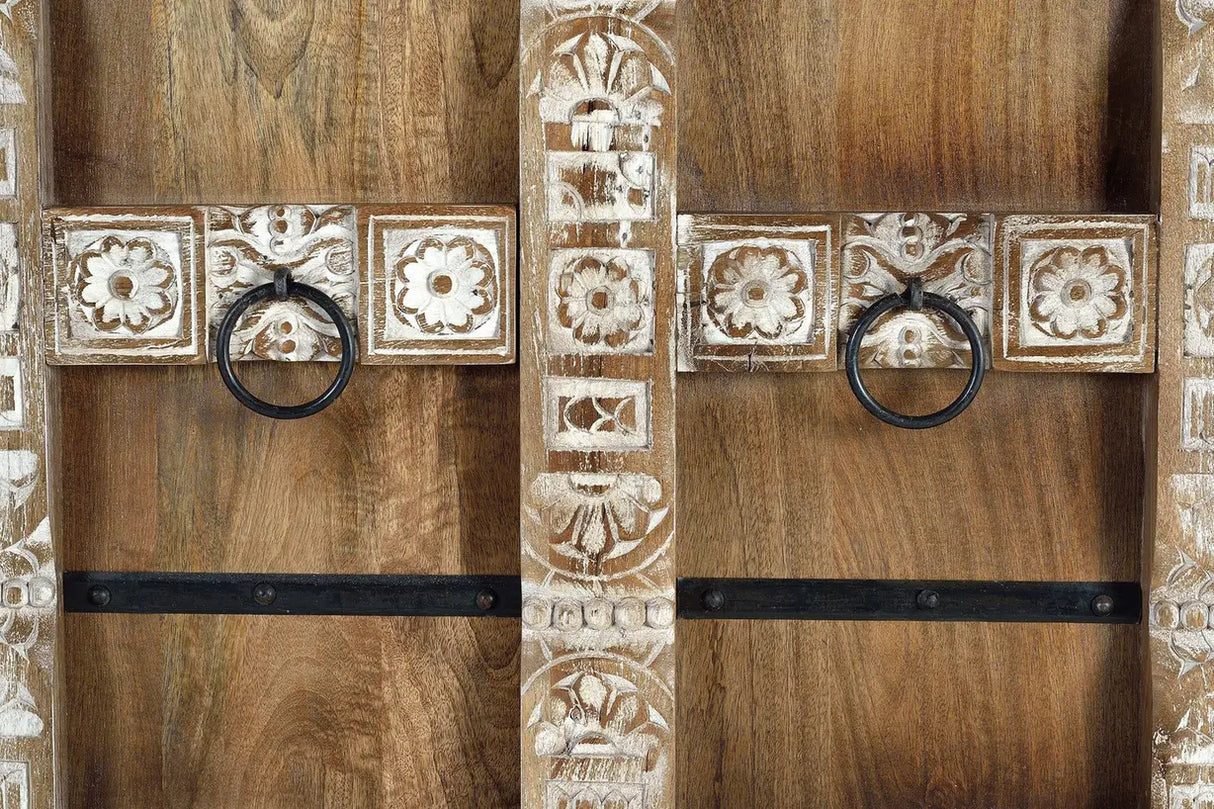 Giner and Colomer - Mango Wood 2-Door Cabinet With Interior Shelves