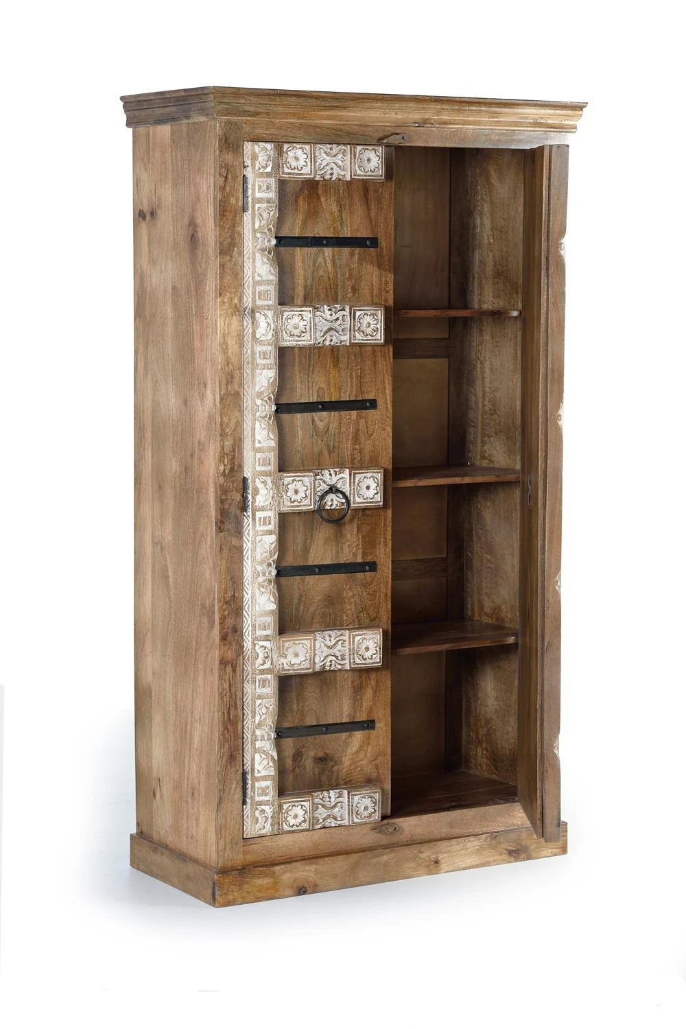 Giner and Colomer - Mango Wood 2-Door Cabinet With Interior Shelves