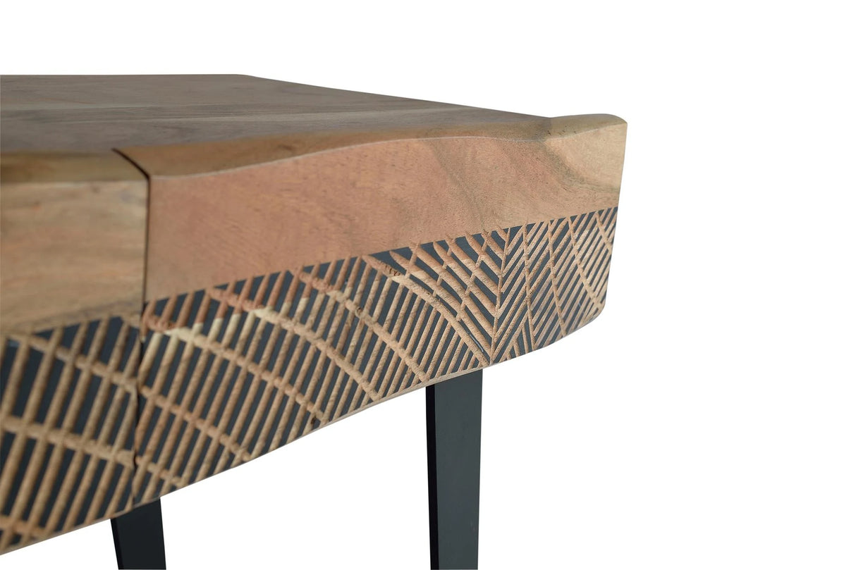 Giner and Colomer - Acacia Wood Console With 2 Drawers & Metal Legs