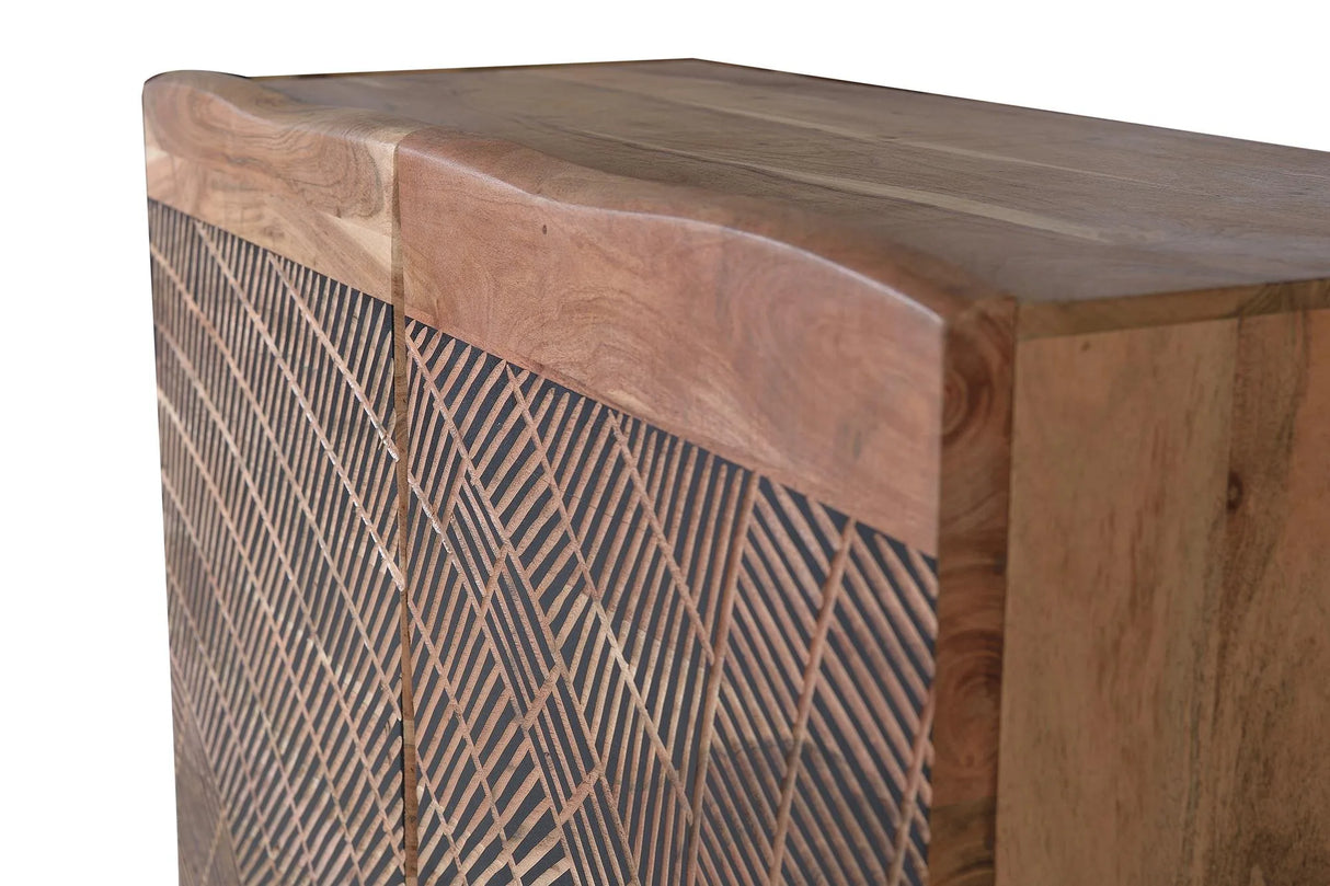 Giner and Colomer - 2-Door Acacia Wood Sideboard With Metal Legs