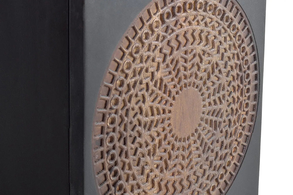 Giner and Colomer - Mango Wood Side Table With Door & Metal Legs