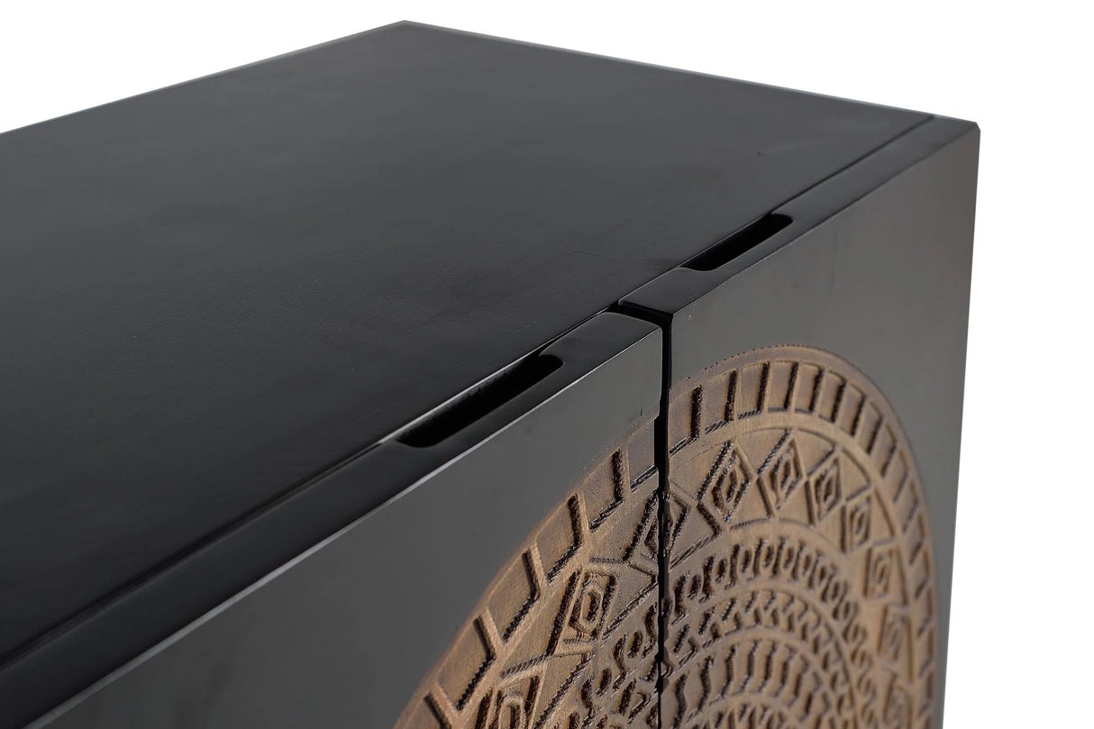 Giner and Colomer - 4-Door Mango Wood Sideboard With Metal Base