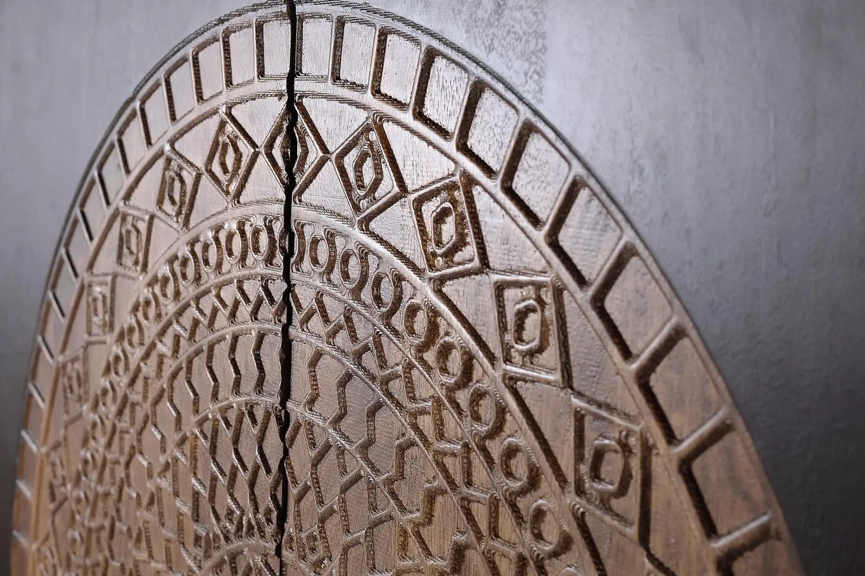 Giner and Colomer 2-Door Display Cabinet In Mango Wood With Metal Base