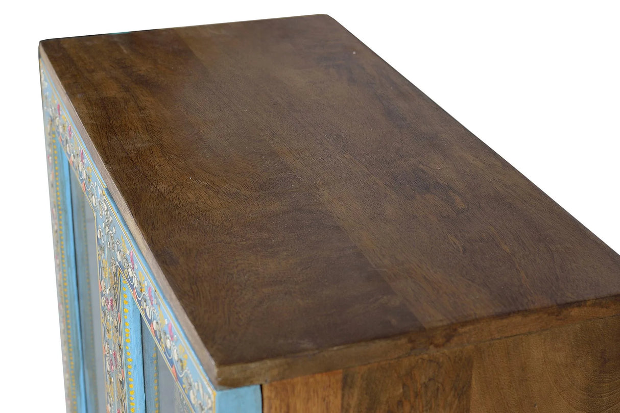 Giner and Colomer - 7-Drawer, 2-Door Mango Wood Chest With Hand-Painted Finish