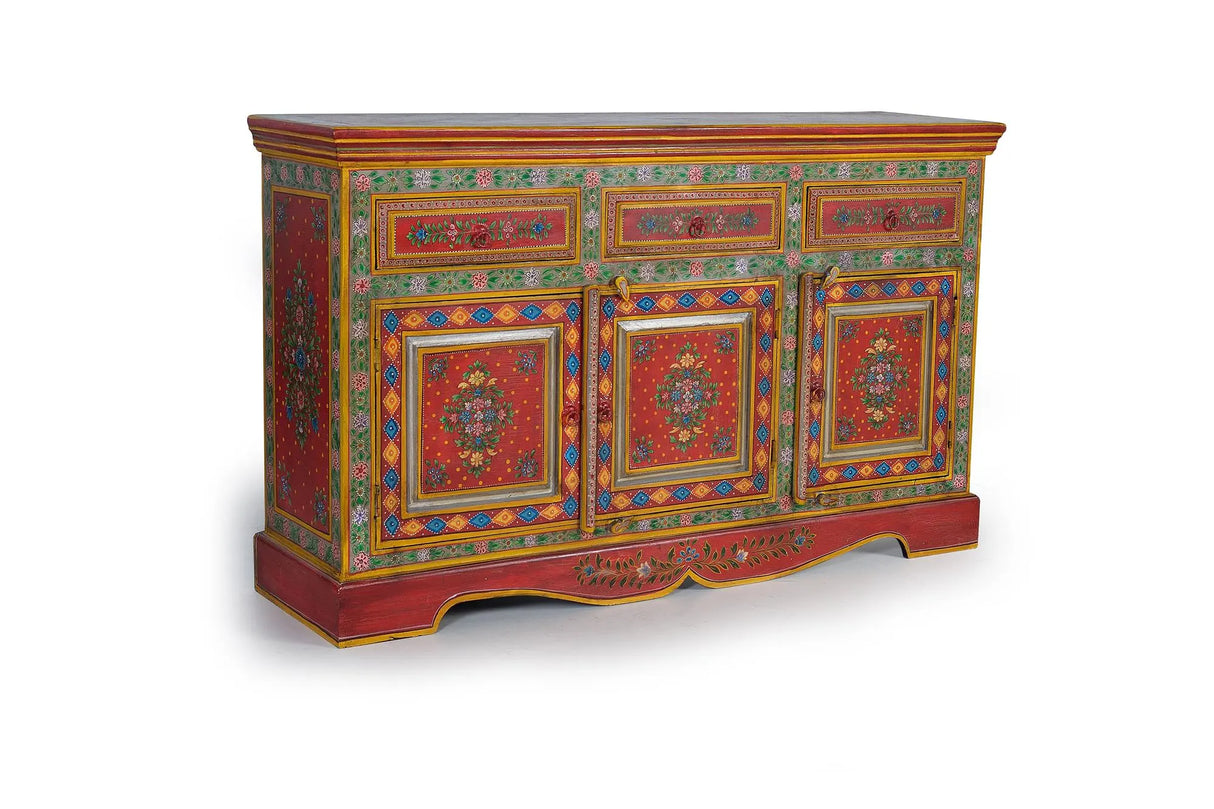 Giner and Colomer - Hand-Painted Mango & MDF Sideboard (3 Drawers, 3 Doors)