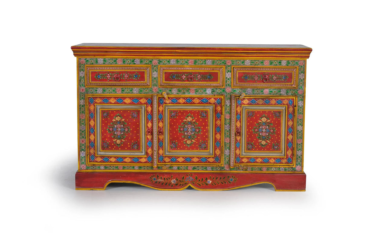 Giner and Colomer - Hand-Painted Mango & MDF Sideboard (3 Drawers, 3 Doors)