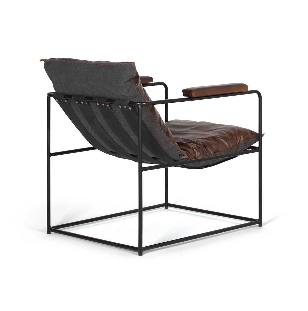 Giner and Colomer - Brown Leather Armchair With Metal Frame