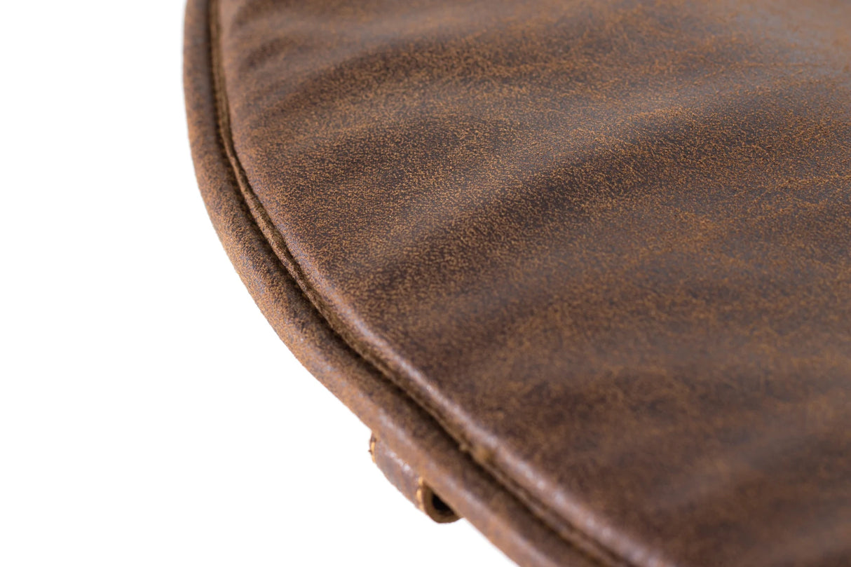 Giner and Colomer - Brown Leather Stool With Metal Frame (Seat Height: 80 cm)