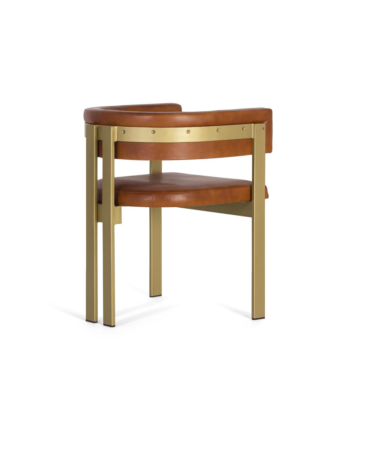 Giner and Colomer - Brown Leather Armchair With Metal Frame