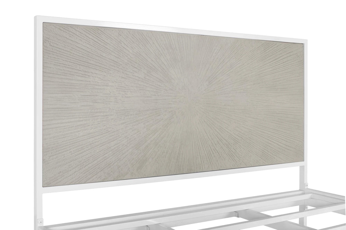 Giner and Colomer - 150 x 200 cm Metal & Resin Bed In White & Beige