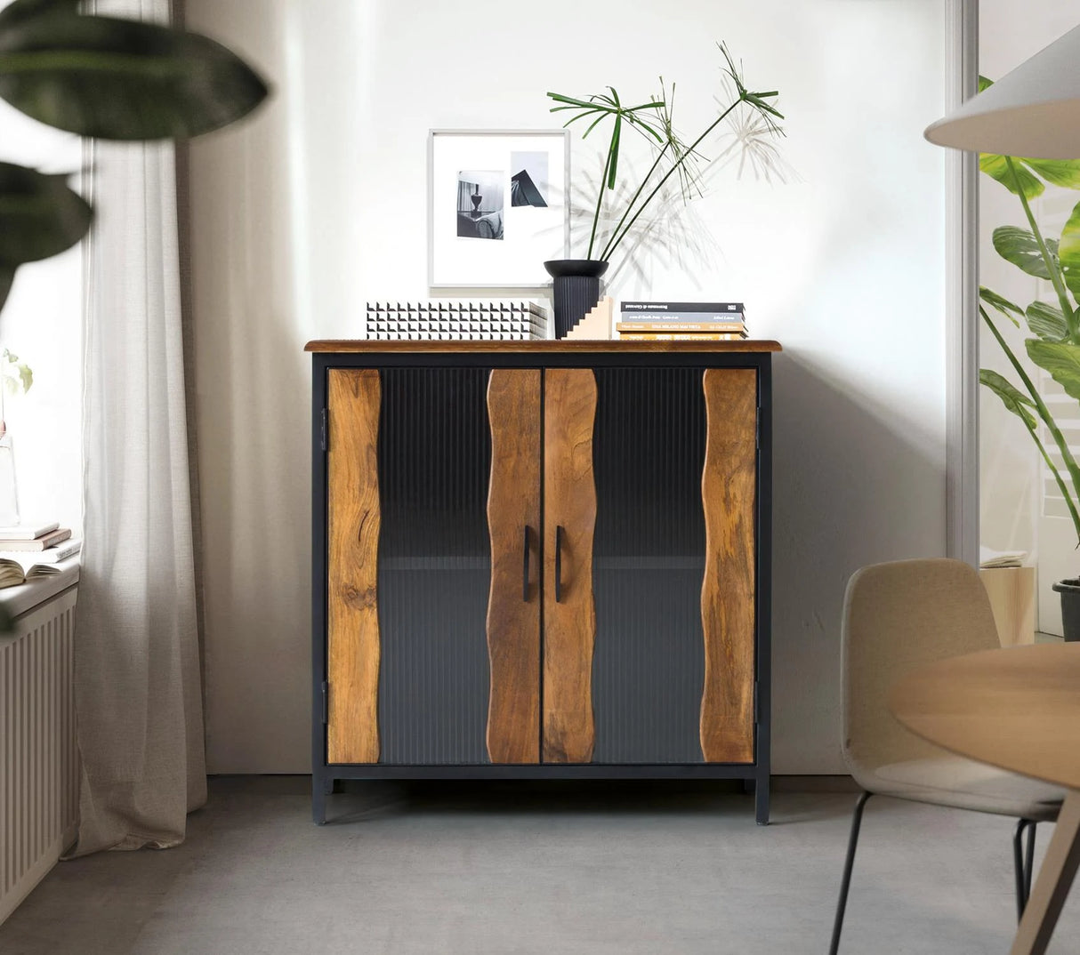 Giner and Colomer - Industrial 2-Door Sideboard In Mango Wood & Metal