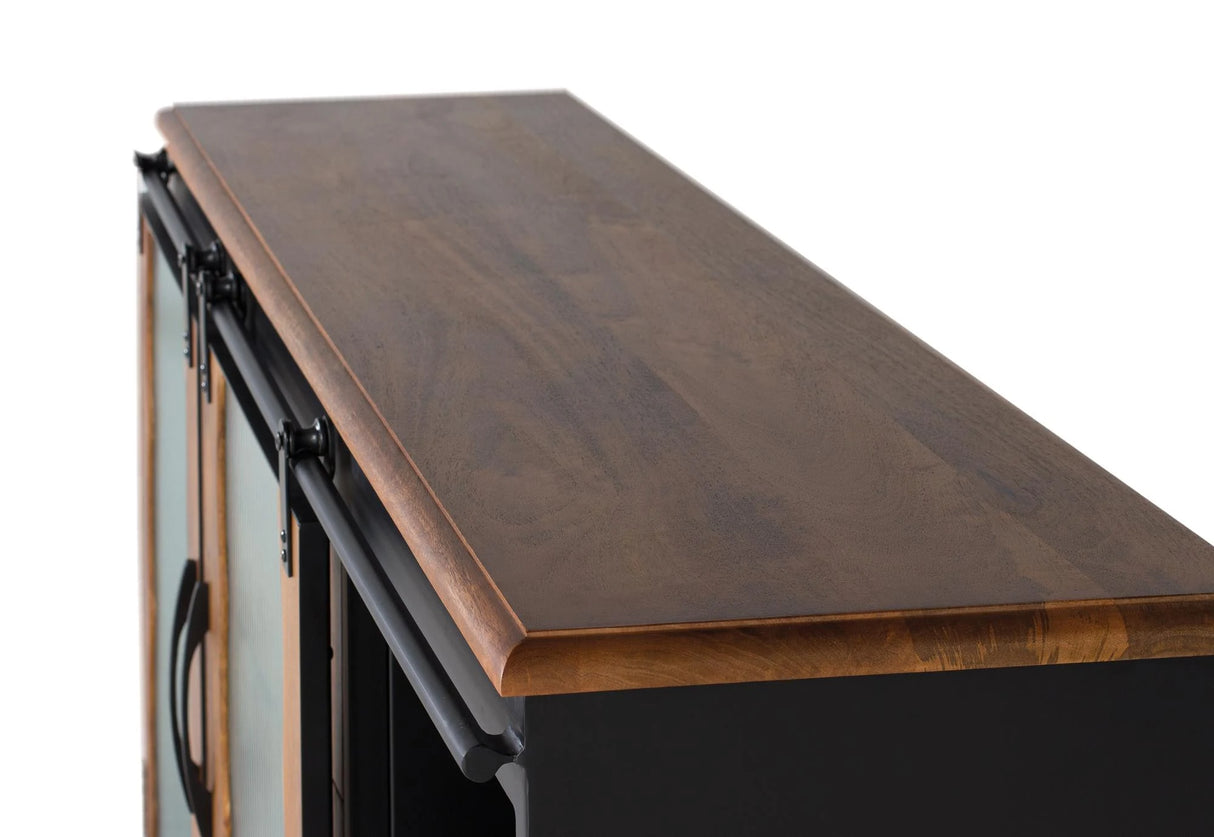 Giner and Colomer - Industrial 2-Door Mango Wood & Metal Sideboard