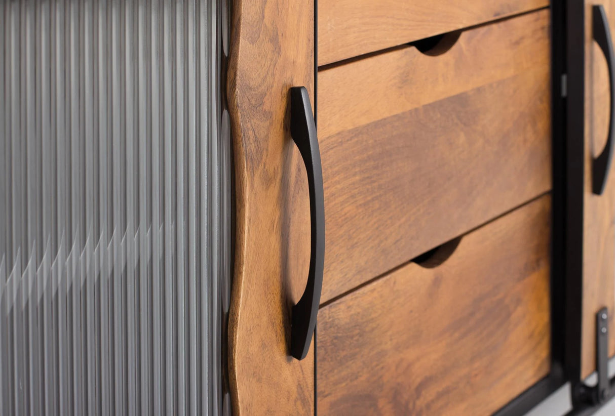 Giner and Colomer - Industrial 2-Door Mango Wood & Metal Sideboard