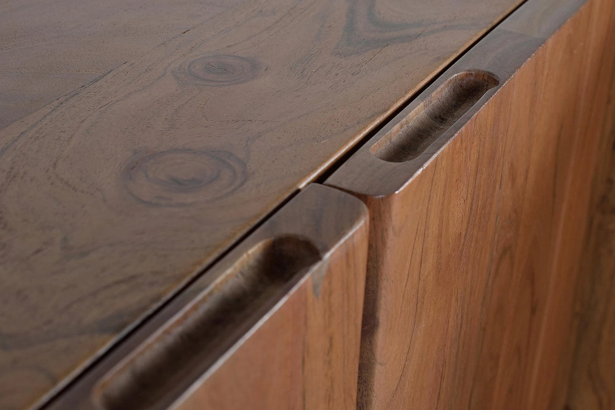 Giner and Colomer - 6-Door Acacia Wood Sideboard With Metal Legs