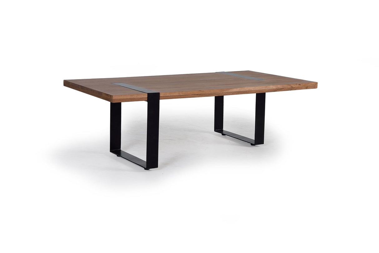 Giner and Colomer - Acacia Wood Coffee Table With Metal Legs
