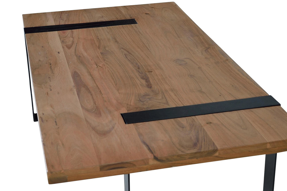 Giner and Colomer - Acacia Wood Coffee Table With Metal Legs