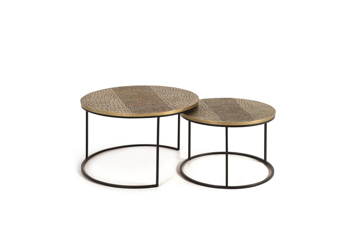 Giner and Colomer - Set Of 2 Nesting Tables With Metal Base & Aluminum Top (Bronze Finish)