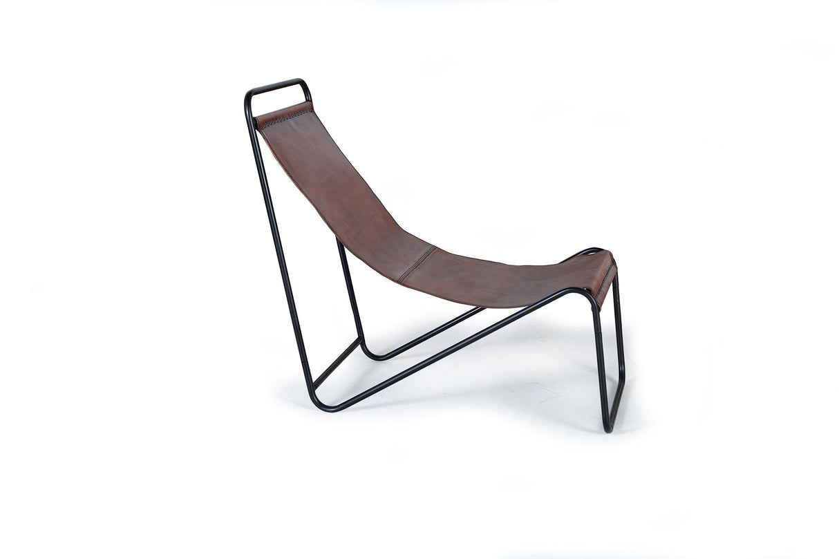 Giner and Colomer Chair Upholstered In Leather With Metal Structure