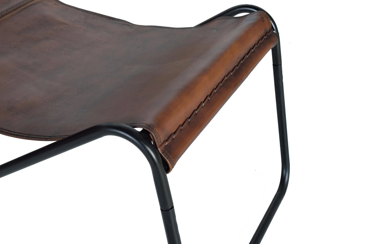Giner and Colomer Chair Upholstered In Leather With Metal Structure