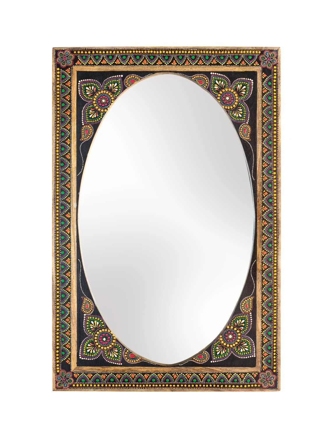 Giner and Colomer - Mango Wood Mirror With Hand-Painted Details