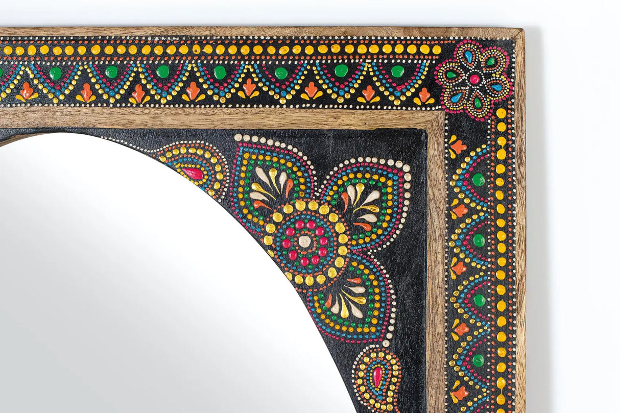 Giner and Colomer - Mango Wood Mirror With Hand-Painted Details