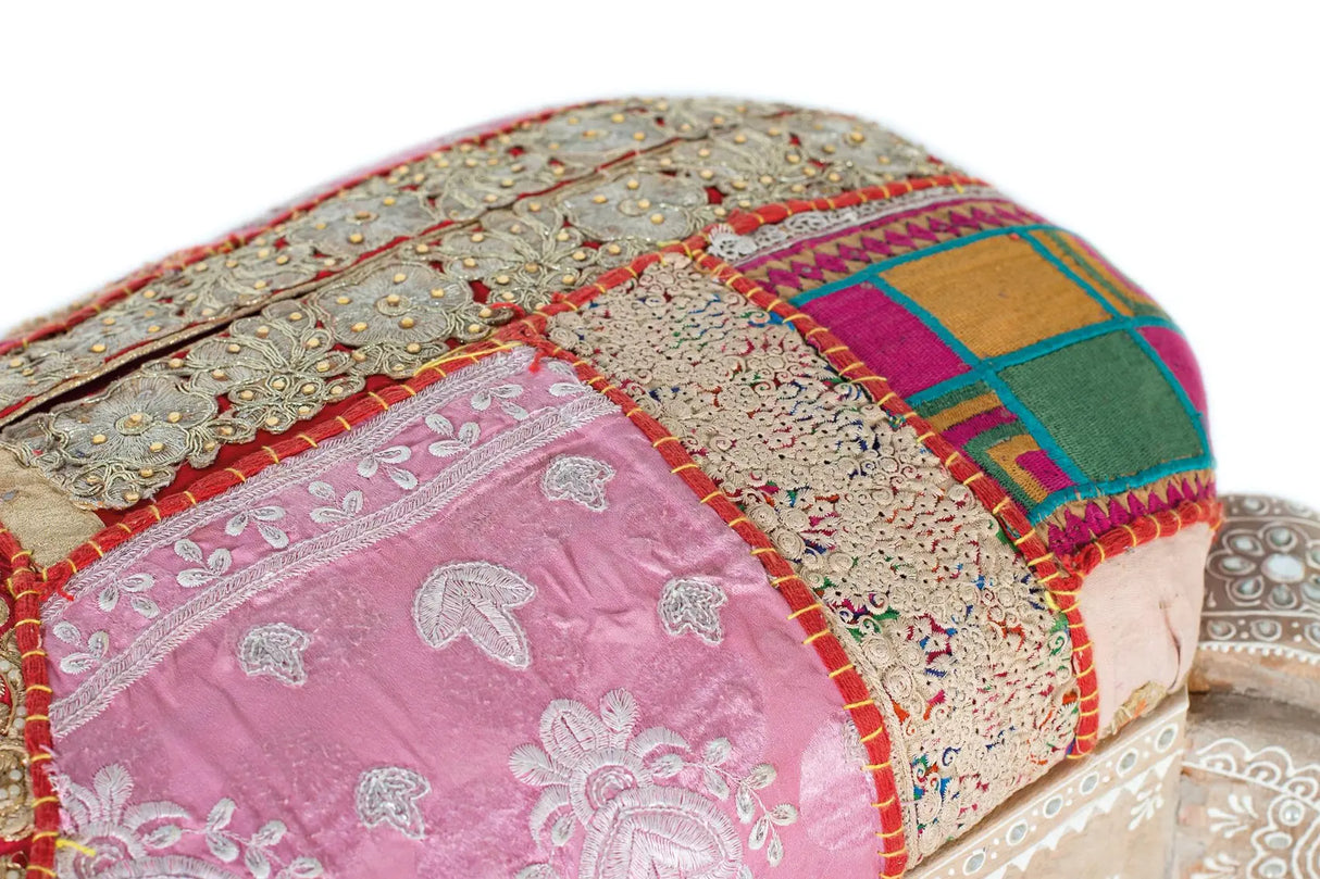 Giner and Colomer - Upholstered Mango Wood Bench With Fabric Seat