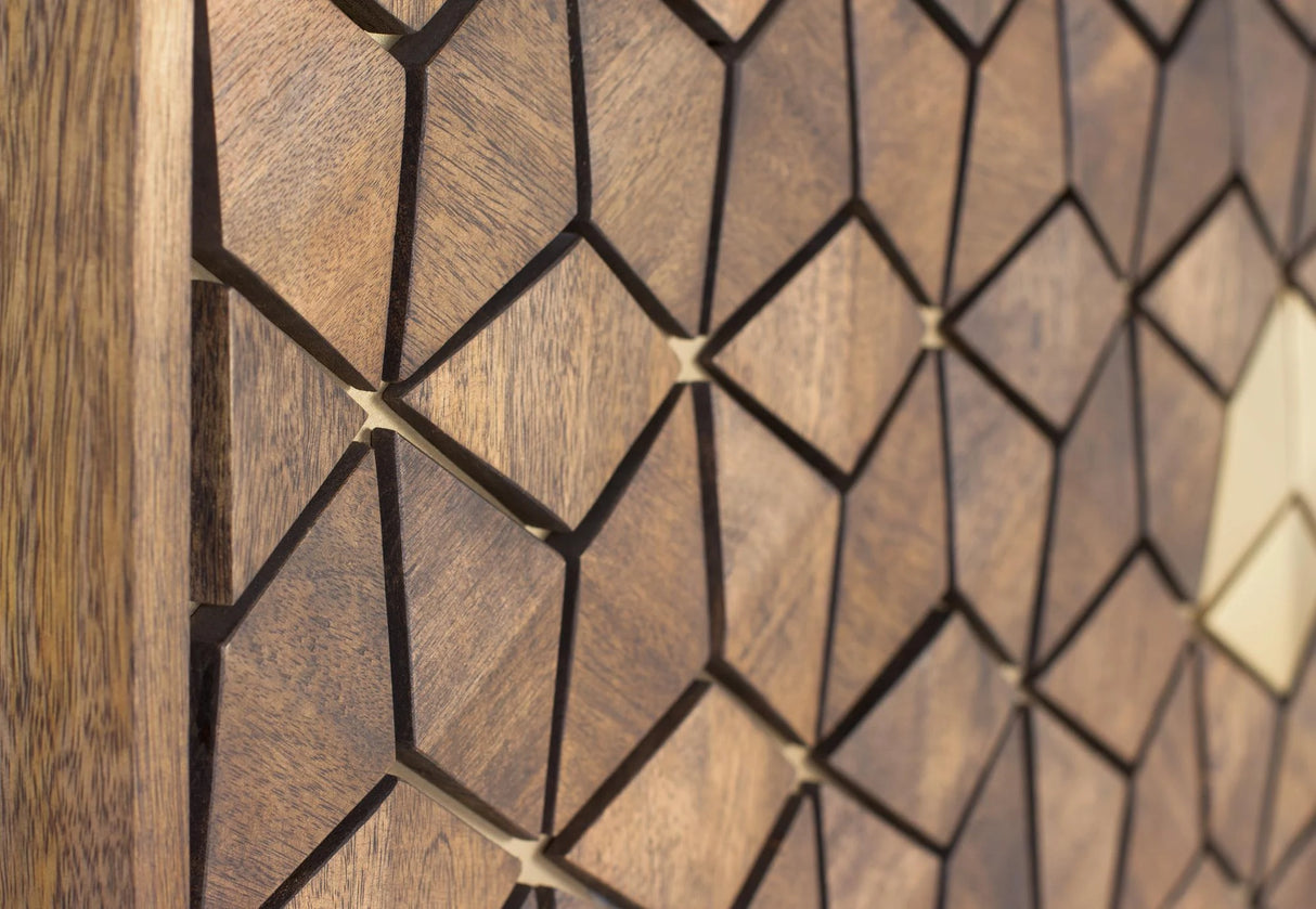 Giner and Colomer - 3-Door Mango Wood & Metal Bookcase