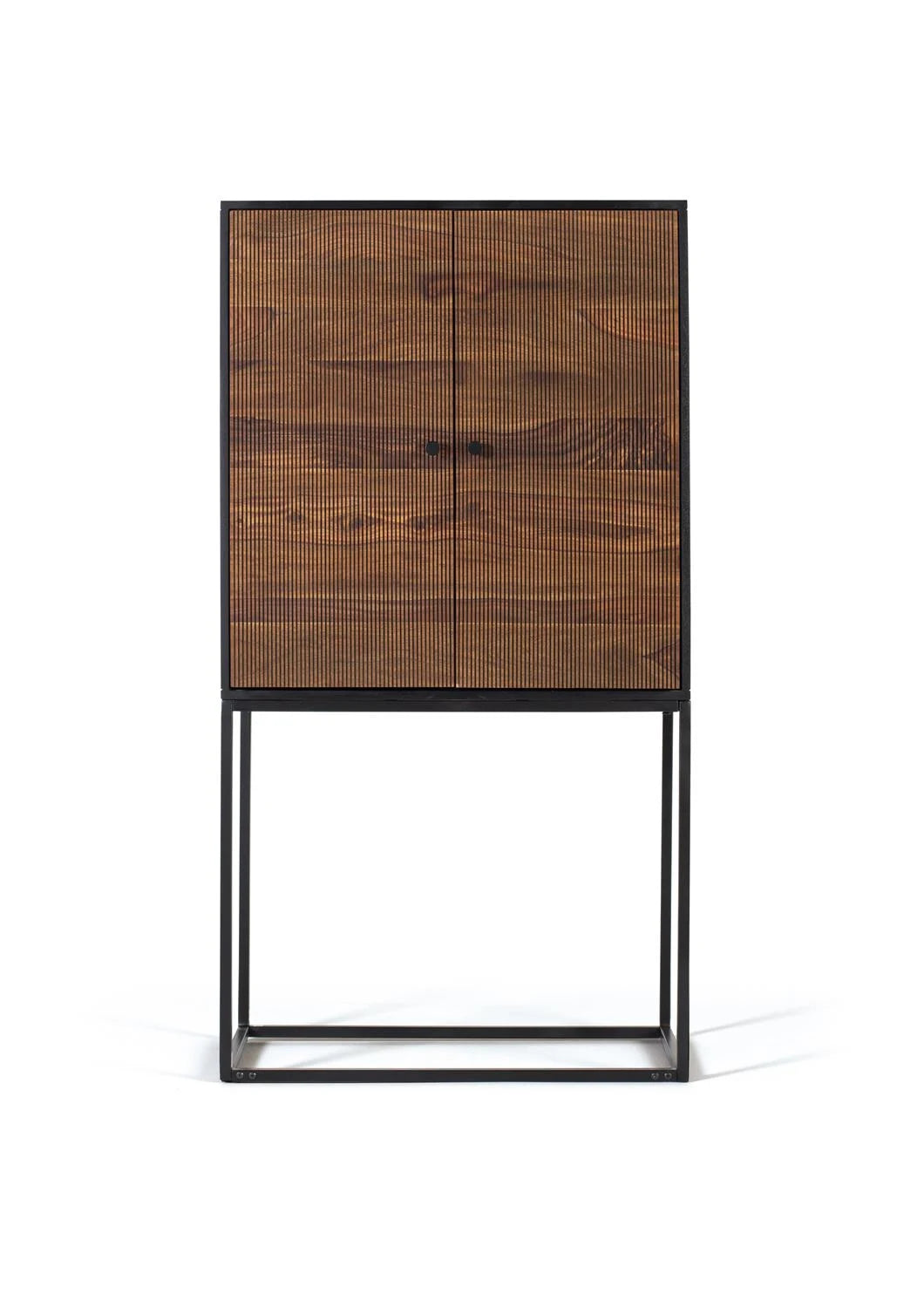 Giner and Colomer - 2-Door Rosewood & Mango Wood Cabinet With Metal Base