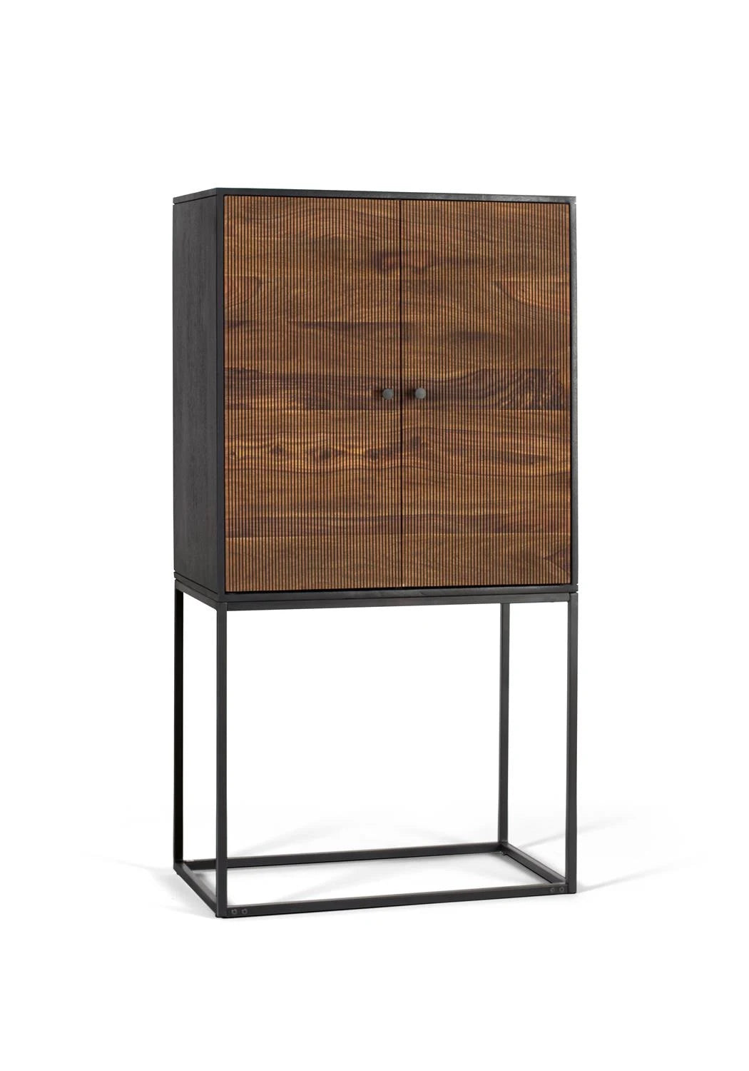 Giner and Colomer - 2-Door Rosewood & Mango Wood Cabinet With Metal Base