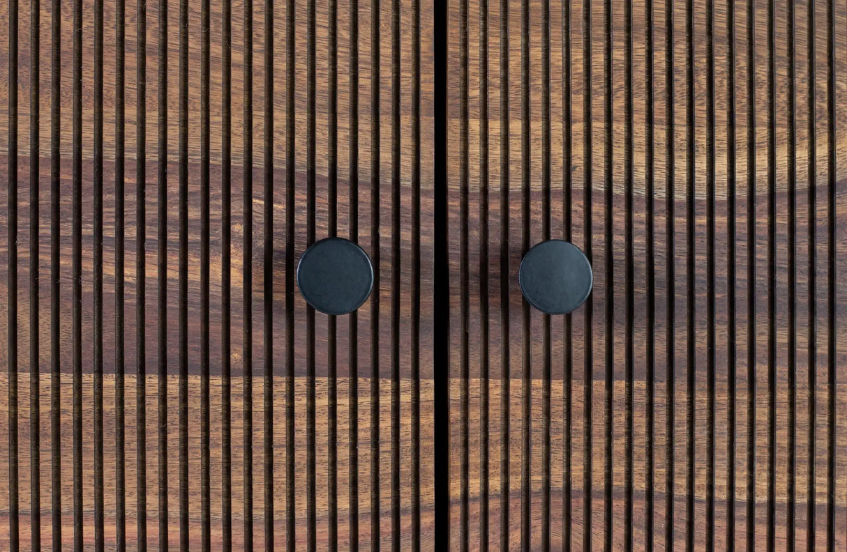 Giner and Colomer - 2-Door Rosewood & Mango Wood Cabinet With Metal Base