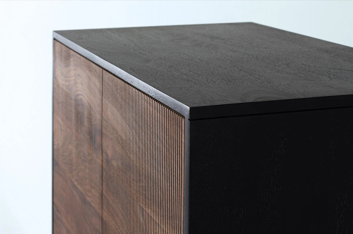 Giner and Colomer - 2-Door Rosewood & Mango Wood Cabinet With Metal Base