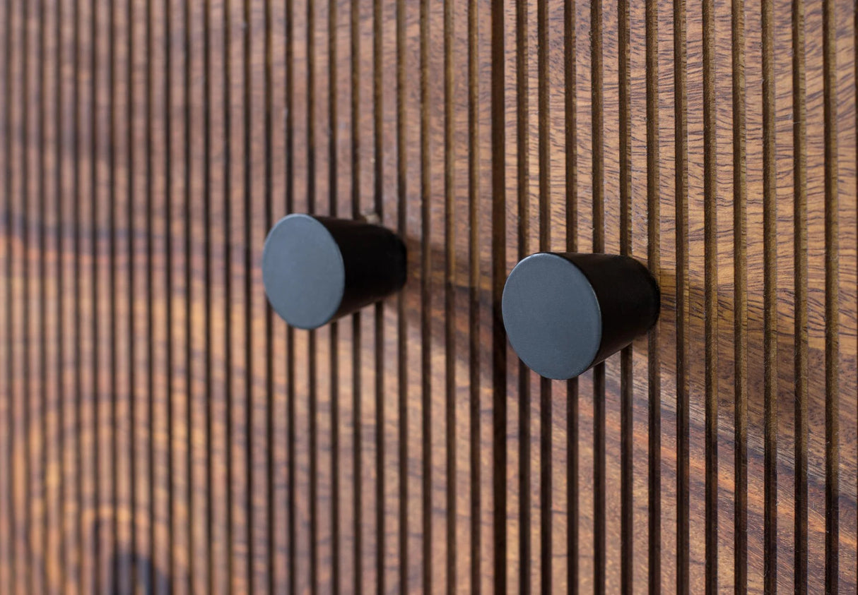 Giner and Colomer - 2-Door Console In Rosewood & Mango Wood, Metal Base