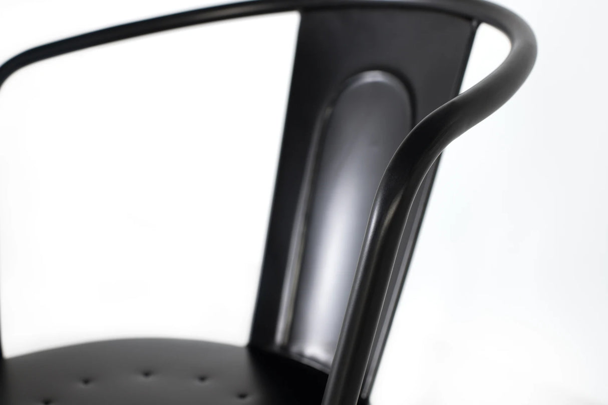 Giner and Colomer - Metal High Stool With Industrial Backrest