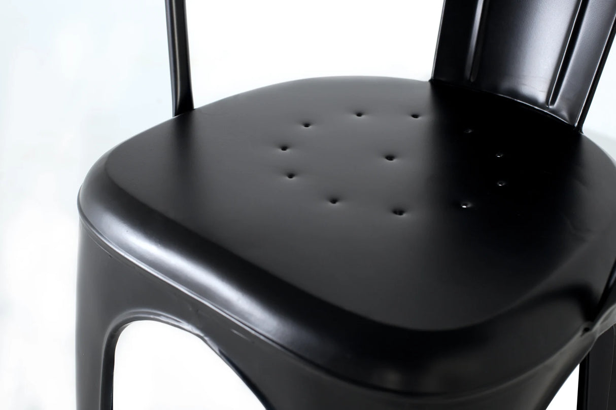 Giner and Colomer - Metal High Stool With Industrial Backrest