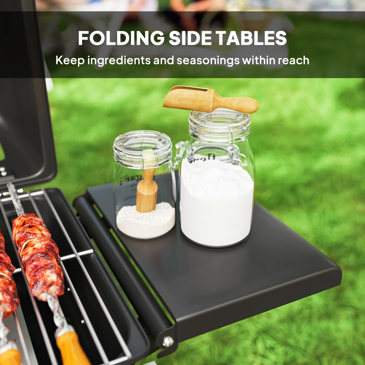 Outsunny Two-Burner Portable Suitcase BBQ - Black