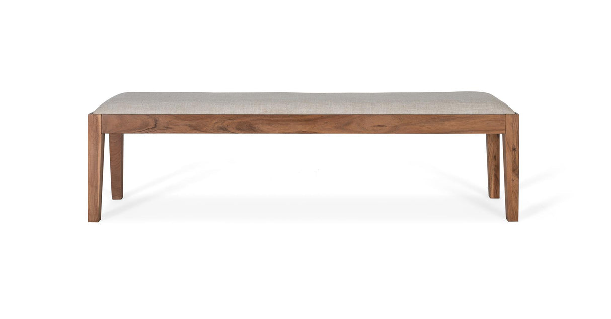 Giner and Colomer - Acacia Wood Upholstered Bench In Natural Color