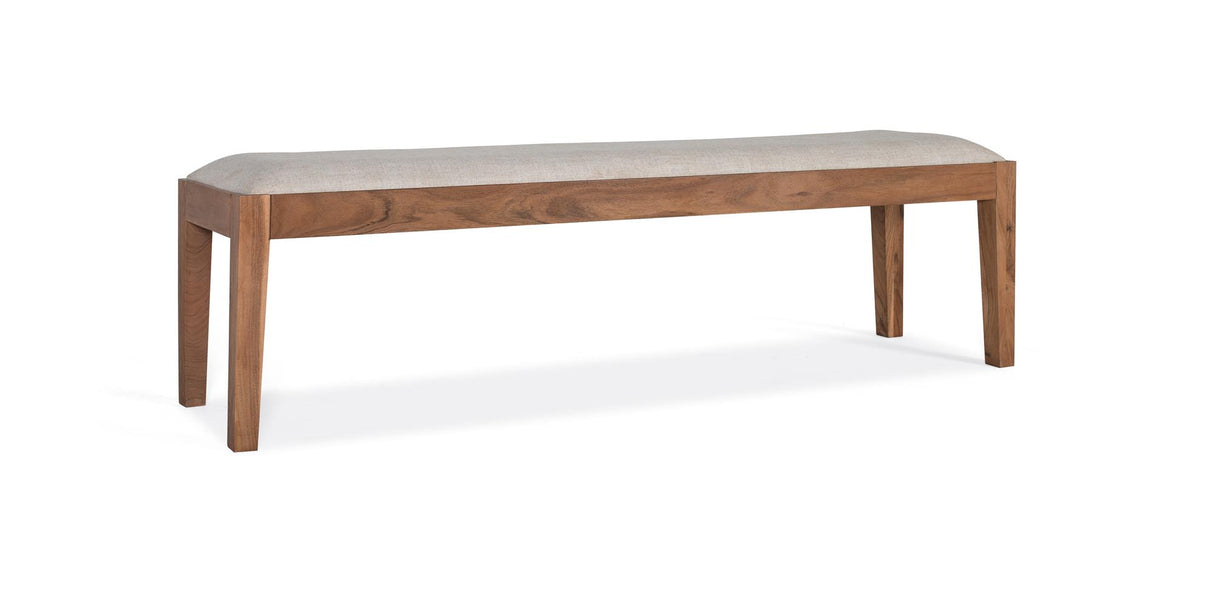 Giner and Colomer - Acacia Wood Upholstered Bench In Natural Color