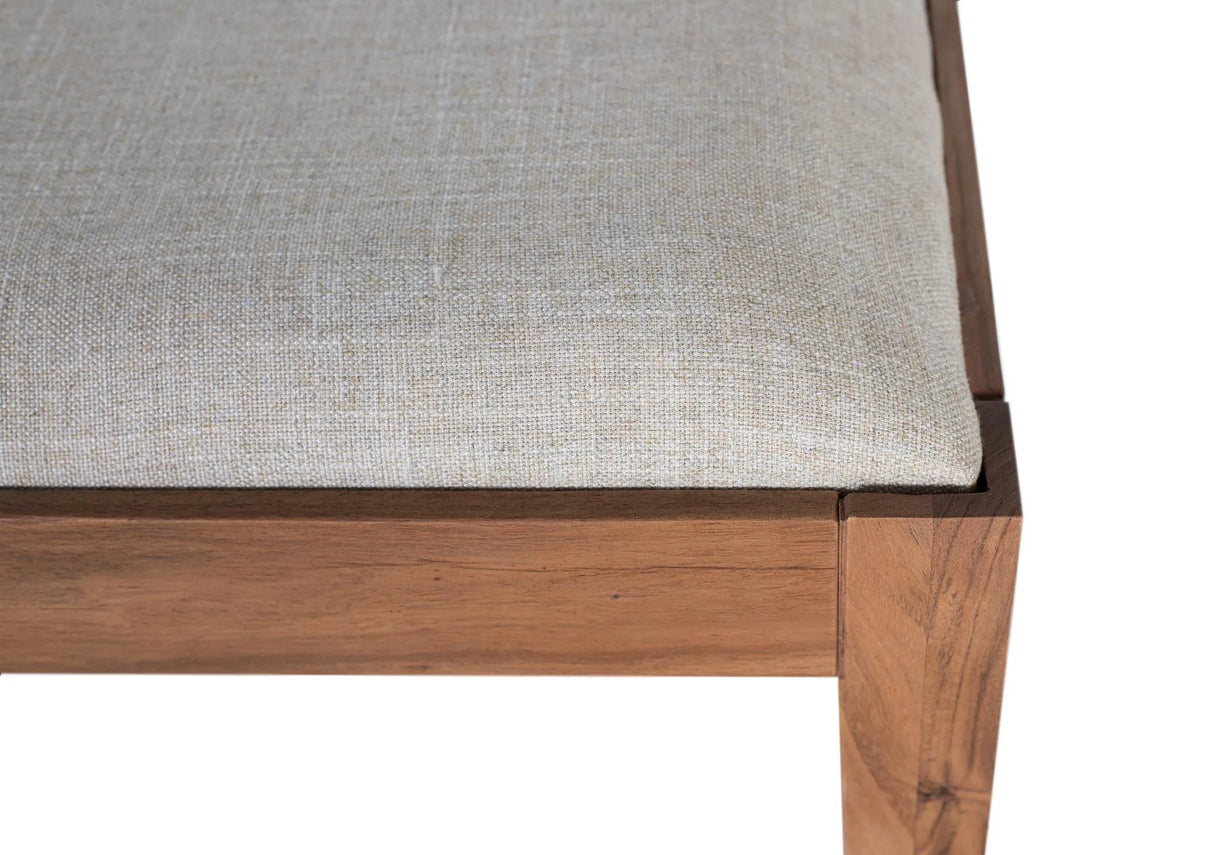 Giner and Colomer - Acacia Wood Upholstered Bench In Natural Color
