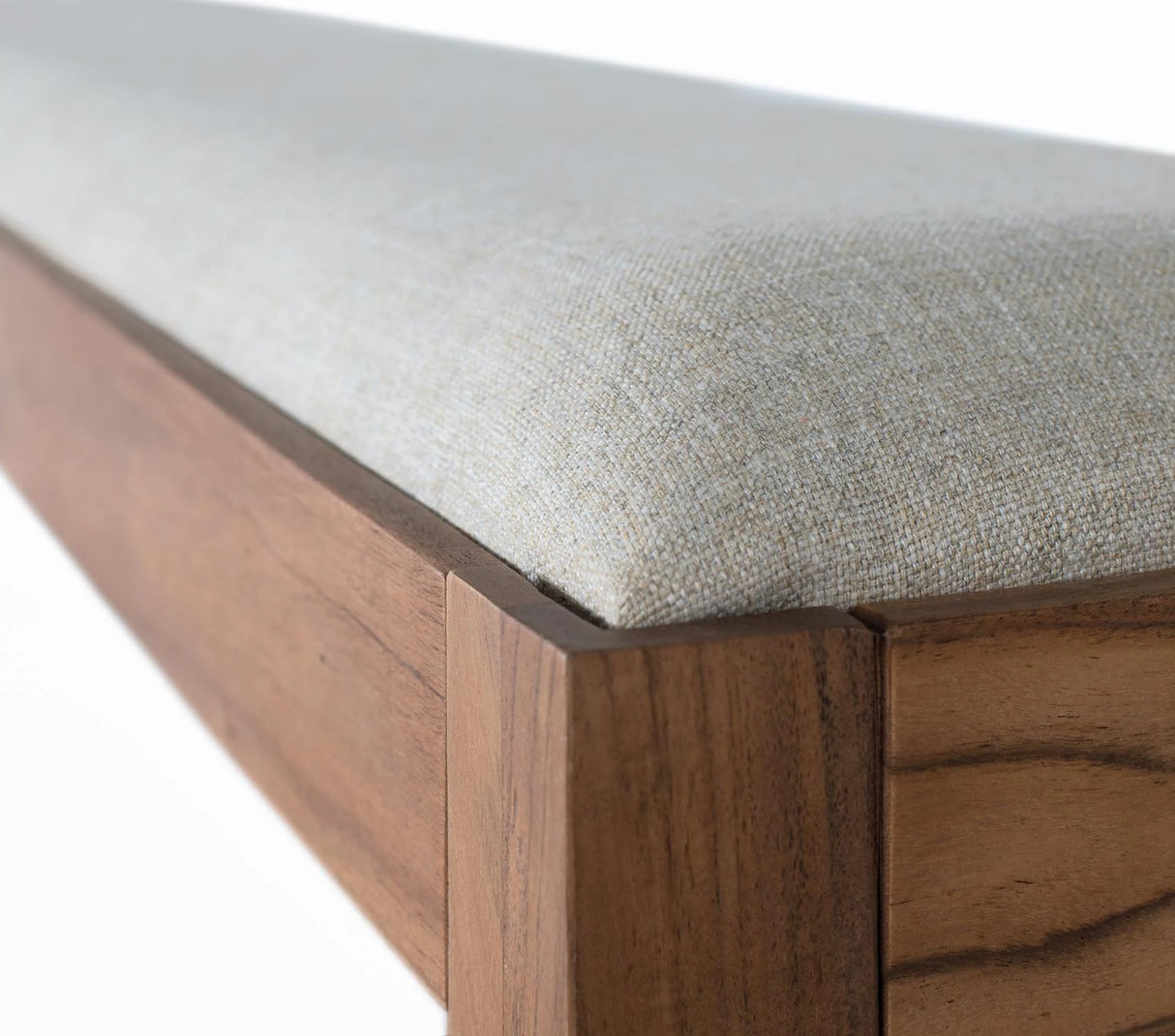 Giner and Colomer - Acacia Wood Upholstered Bench In Natural Color