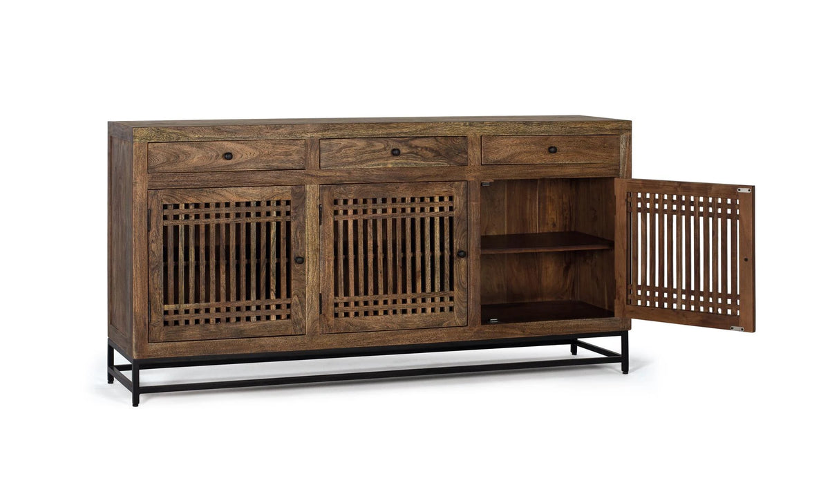 Giner and Colomer - Acacia Wood Sideboard With 3 Doors & 3 Drawers