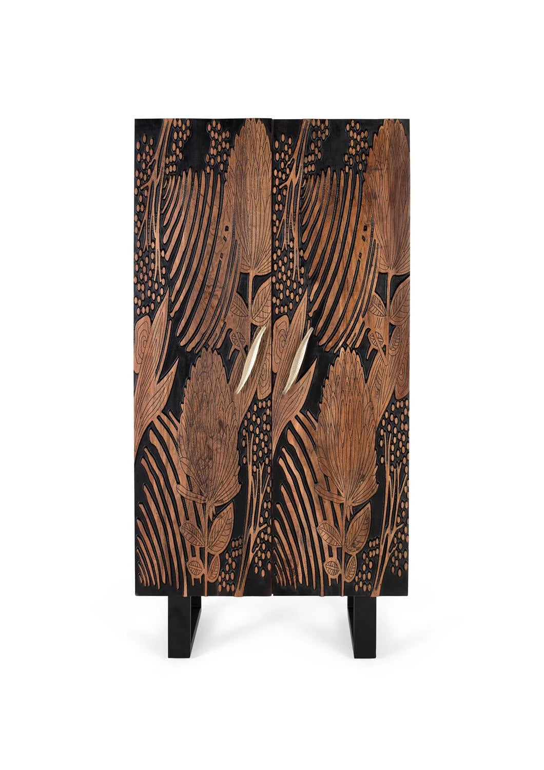 Giner and Colomer - 2-Door Acacia Wood Wardrobe In Natural & Black