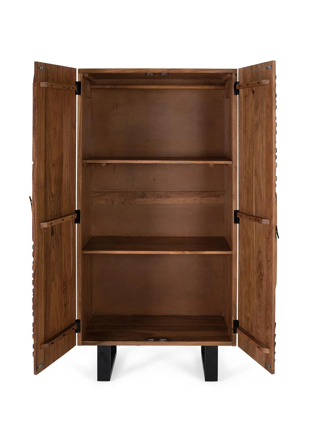Giner and Colomer - 2-Door Acacia Wood Wardrobe In Natural & Black