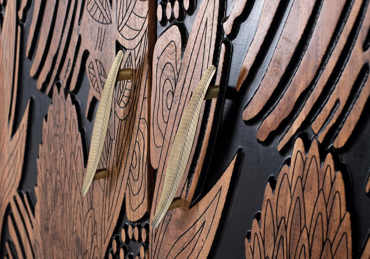 Giner and Colomer - 2-Door Acacia Wood Wardrobe In Natural & Black