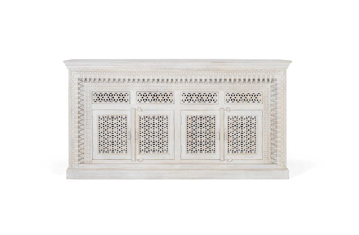 Giner and Colomer - Antique White Mango Wood Sideboard With 4 Doors & 4 Drawers