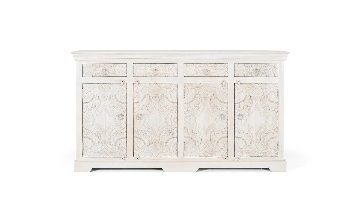 Giner and Colomer - Antique White Mango Wood Sideboard With 4 Doors & 4 Drawers