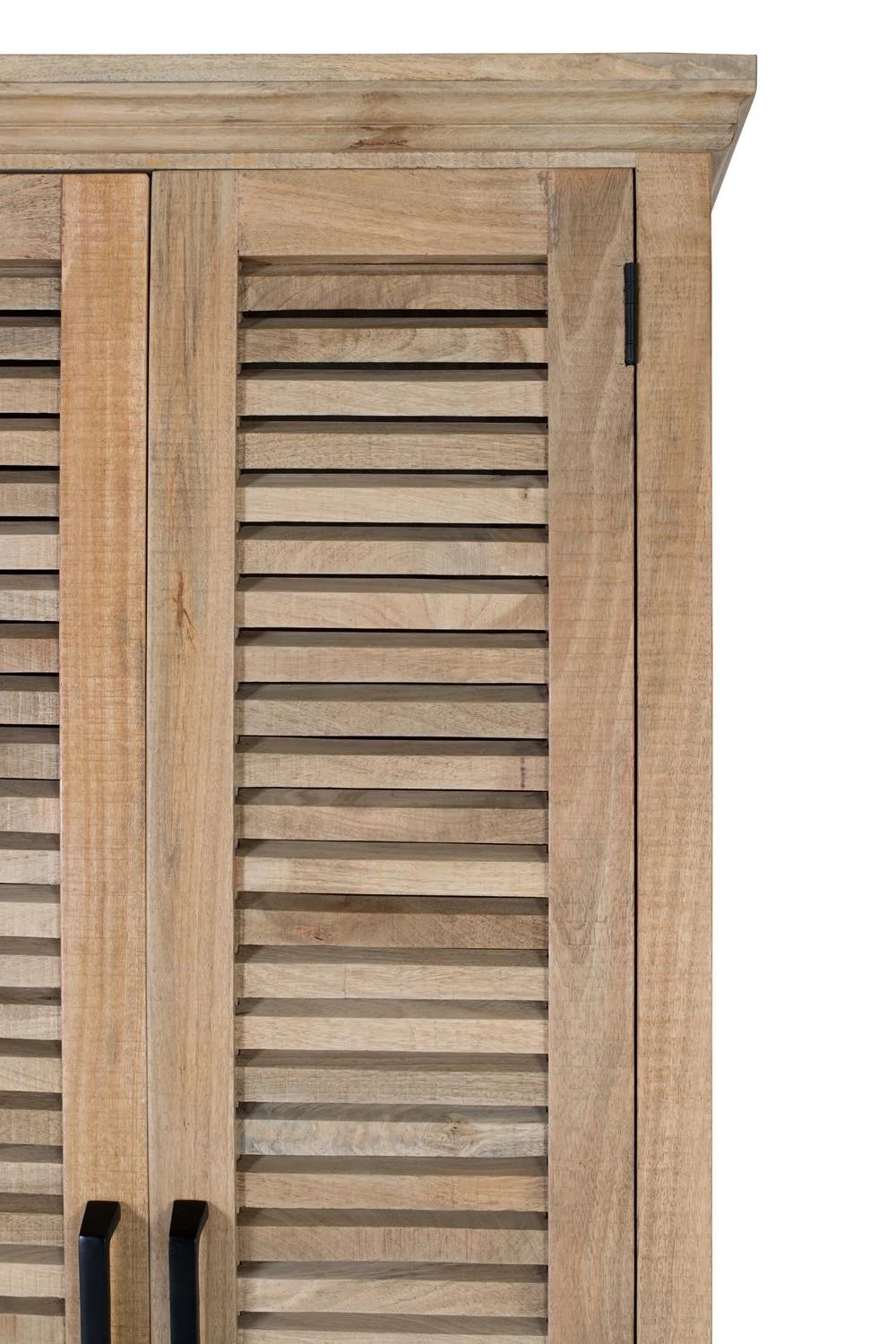 Giner and Colomer - 4-Door Natural Mango Wood Wardrobe With Adjustable Shelves