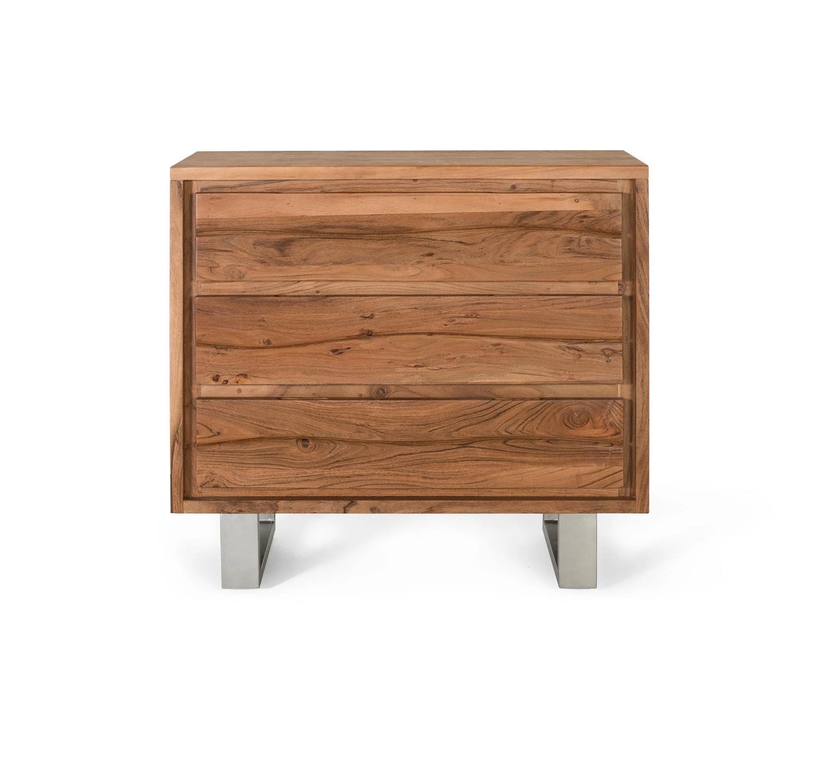 Giner and Colomer - 3-Drawer Acacia Wood Chest With Metal Legs