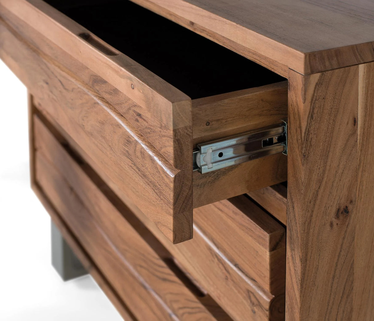 Giner and Colomer - 3-Drawer Acacia Wood Chest With Metal Legs